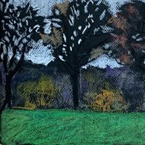 Forest edge, oil pastels, 20 x 70 cm, 2020, private collection - Poland